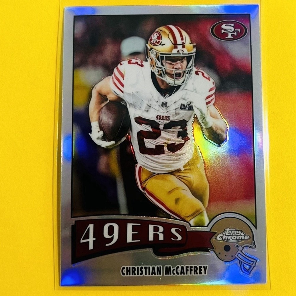 2025 Topps Chrome NFL Christian McCaffrey #1975-29‎ Throwback Refractor 49ers